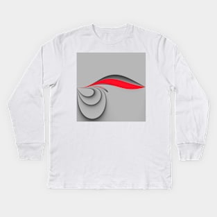 Grey and red Kids Long Sleeve T-Shirt